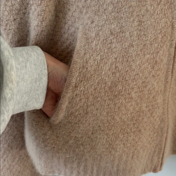 360 Cashmere Sweater Wool Zipper Cardigan Beige Sz Small Grandpacore Neutral - Picture 9 of 12